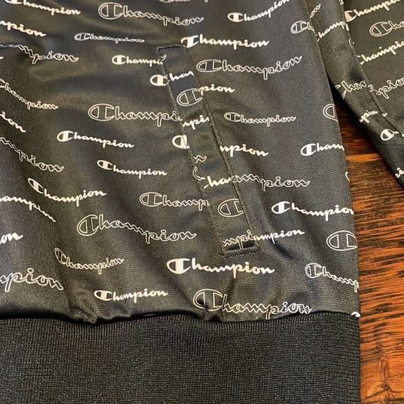 Champion Track Jacket with Allover Logo Print Size Small Black and white - Picture 8 of 12
